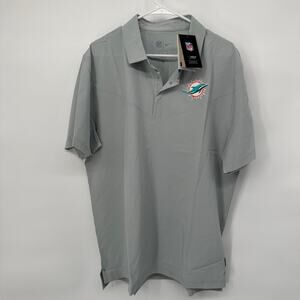 Miami Dolphins Nike Sideline Lockup Performance Polo Shirt Gray Size XL NFL